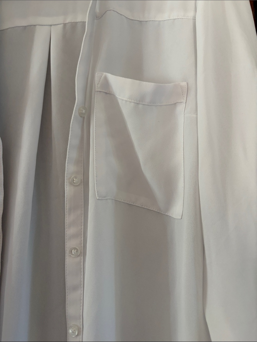 Express White Semi-Sheer Button-Front Blouse - Picture 4 of 10